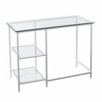 42" Clear and White Glass and Iron
