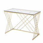 40" Clear and Gold Glass and Iron Sled
