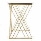 40" Clear and Gold Glass and Iron Sled