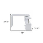 45" White Wood Corner Pedestal