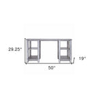 50" Silver Wood Mirrored