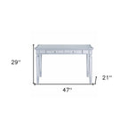 47" Silver Wood Mirrored With Two Drawers