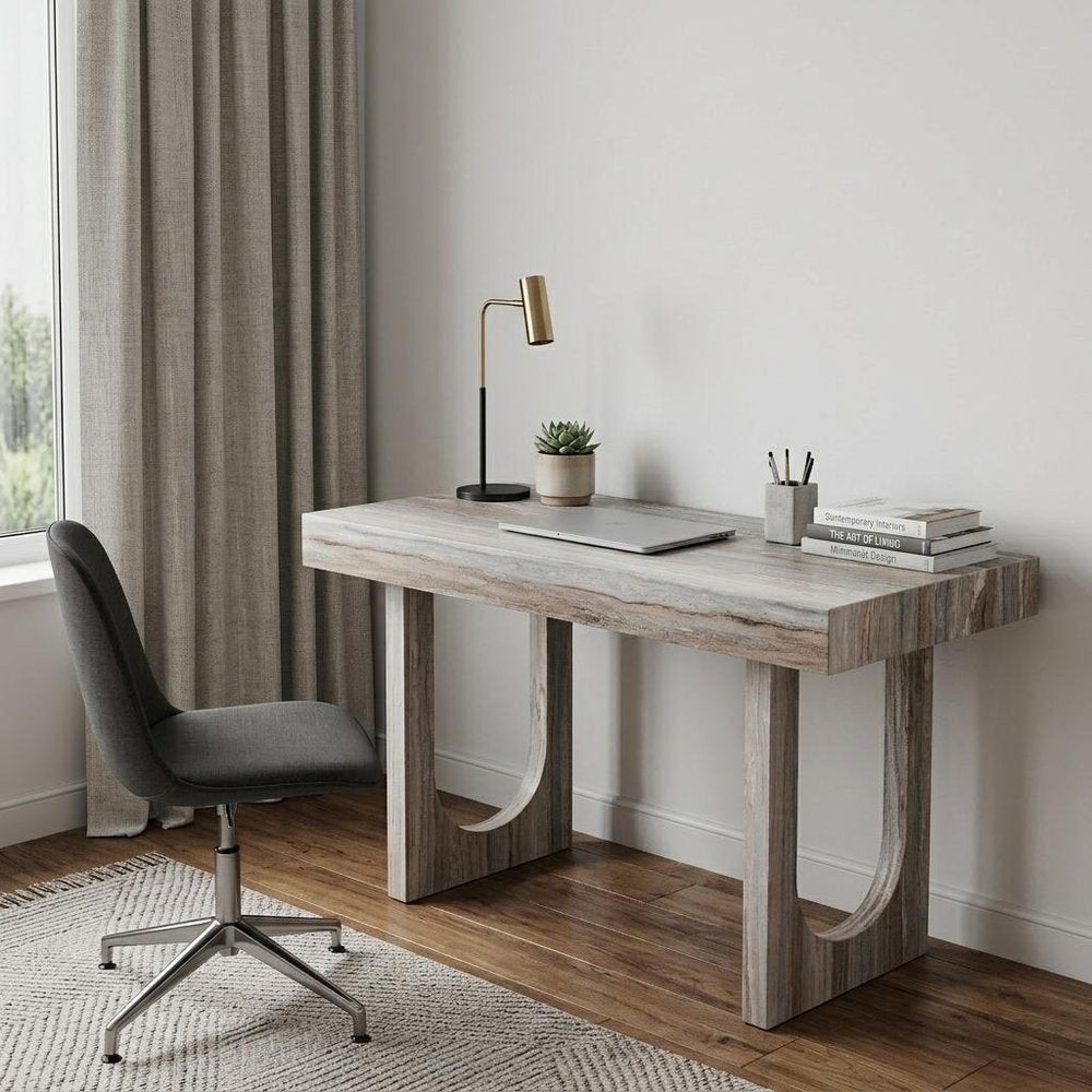 45" Brown Wood Sled Writing Desk
