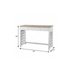 43" Natural and White Wood