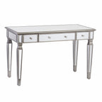 48" Silver Wood Mirrored With Three Drawers