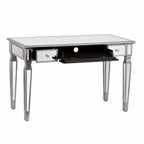 48" Silver Wood Mirrored With Three Drawers