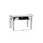 48" Silver Wood Mirrored With Three Drawers