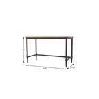 53" Natural and Black Wood Writing Desk
