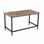 53" Natural and Black Wood Writing Desk