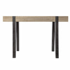 45" Natural and Dark Brown Wood Parsons