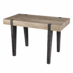 45" Natural and Dark Brown Wood Parsons