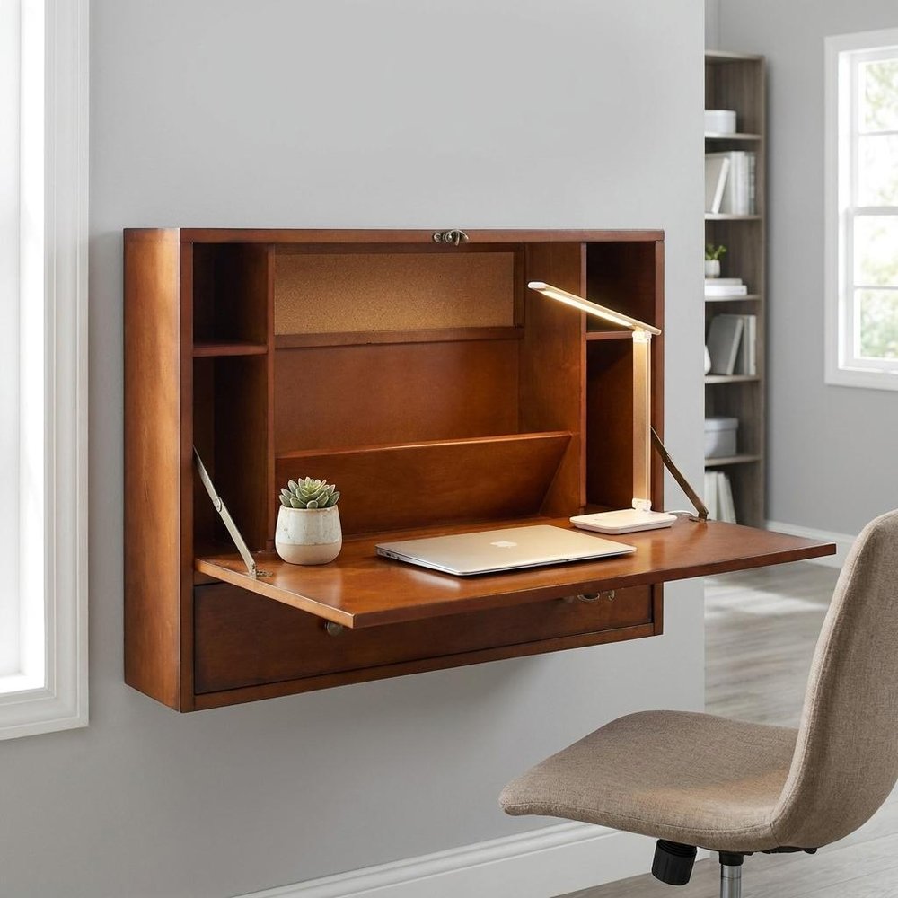 26" Brown Floating desk