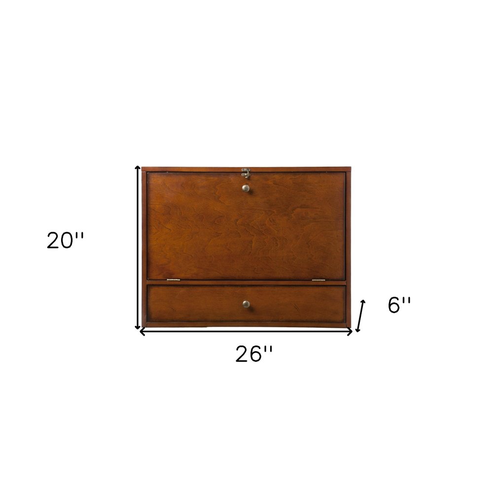 26" Brown Floating desk