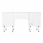 55" White Writing Desk With Four Drawers