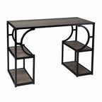 44" Gray and Black Wood Pedestal
