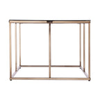 42" Clear and Champagne Glass and Metal Coffee Table