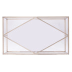 42" Clear and Champagne Glass and Metal Coffee Table