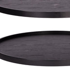 33" Black Manufactured Wood And Metal Round Coffee Table