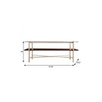 47" Brass Manufactured Wood And Metal Rectangular Coffee Table