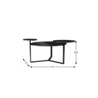 43" Black Faux Marble And Metal With Iron Round Coffee Table