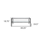 48" Black Glass And Metal Rectangular Coffee Table