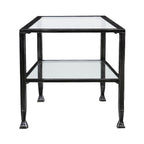 48" Black Glass And Metal Rectangular Coffee Table