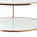 34" Clear and Gold Glass with Iron Round Coffee Table