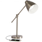 Brushed Silver LED Adjustable Desk Lamp