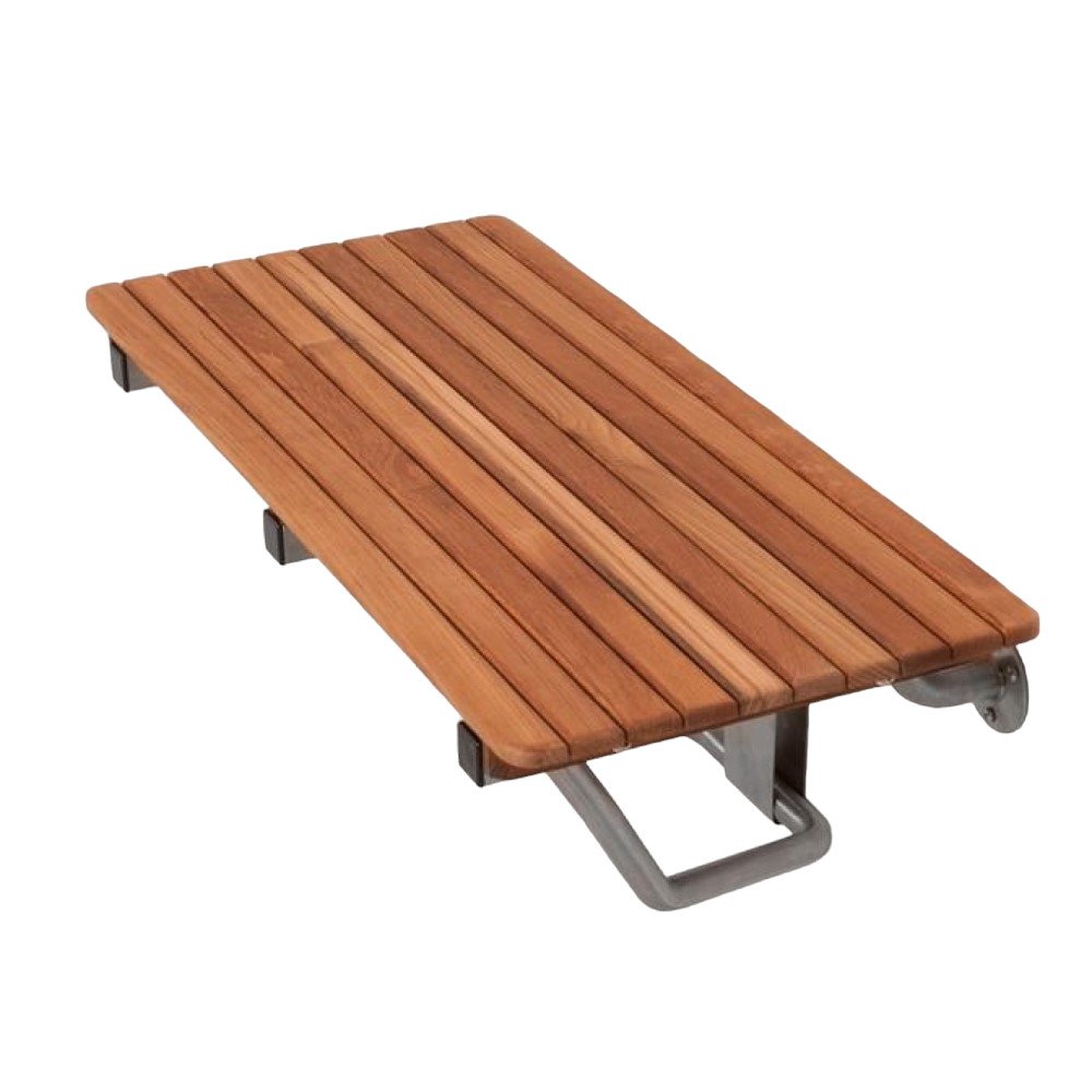28" Brown Premium Wall Mount Teak Shower Bench