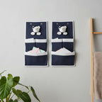 Set of Two Black And White Fabric Wall Hanger