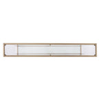 56" Clear and Gold Glass Mirrored Frame Console Table With Shelves