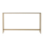 56" Silver and Gold Mirrored Glass Console Table