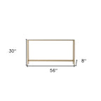 56" Silver and Gold Mirrored Glass Console Table