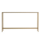 56" Silver and Gold Mirrored Glass Console Table