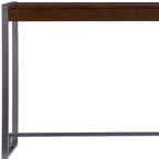 54" Dark Brown and Gunmetal Wood and Metal Sled Console Table