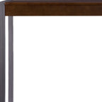 54" Dark Brown and Gunmetal Wood and Metal Sled Console Table