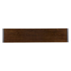 54" Dark Brown and Gunmetal Wood and Metal Sled Console Table