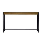 54" Gray Brown and Black Distressed Sled Console Table