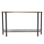 50" Smoky Black and Champagne Mirrored Glass Console Table With Shelf