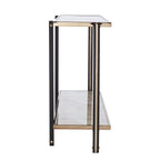 50" Smoky Black and Champagne Mirrored Glass Console Table With Shelf