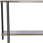 50" Smoky Black and Champagne Mirrored Glass Console Table With Shelf