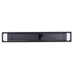 56" Clear and Black Glass Frame Console Table With Shelves