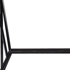 42" Black Glass and Metal A Frame Console Table With Shelf