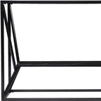 42" Black Glass and Metal A Frame Console Table With Shelf