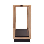 48" Clear Black and Champagne Glass Floor Shelf Console Table With Shelf