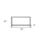 56" Silver and Gunmetal Mirrored Glass and Metal Console Table