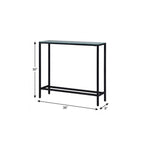 36" Black Mirrored Glass Console Table