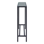 36" Black and Gunmetal Mirrored Glass Console Table