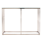 42" Clear and Gold Glass and Metal Frame Console Table