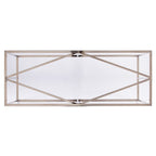 42" Clear and Gold Glass and Metal Frame Console Table